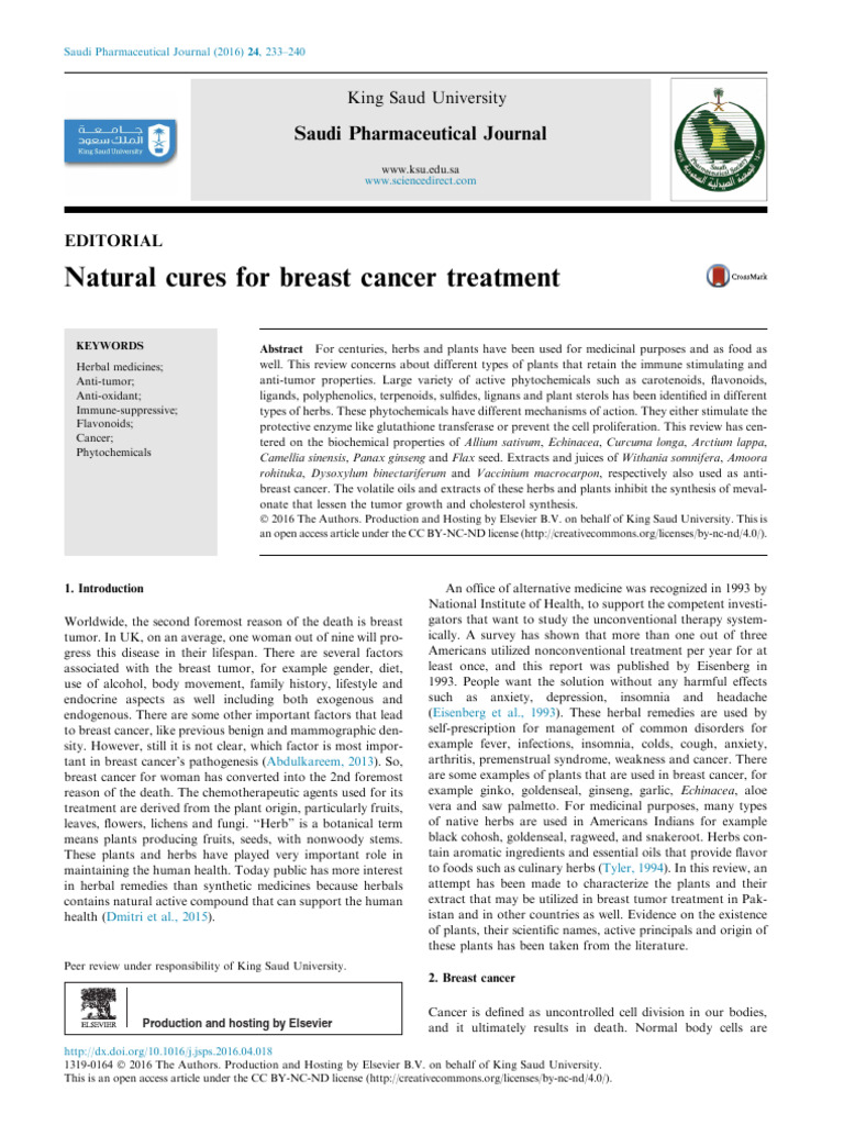 Herbal Remedies for Breast Cancer | PDF | Breast Cancer | Cancer