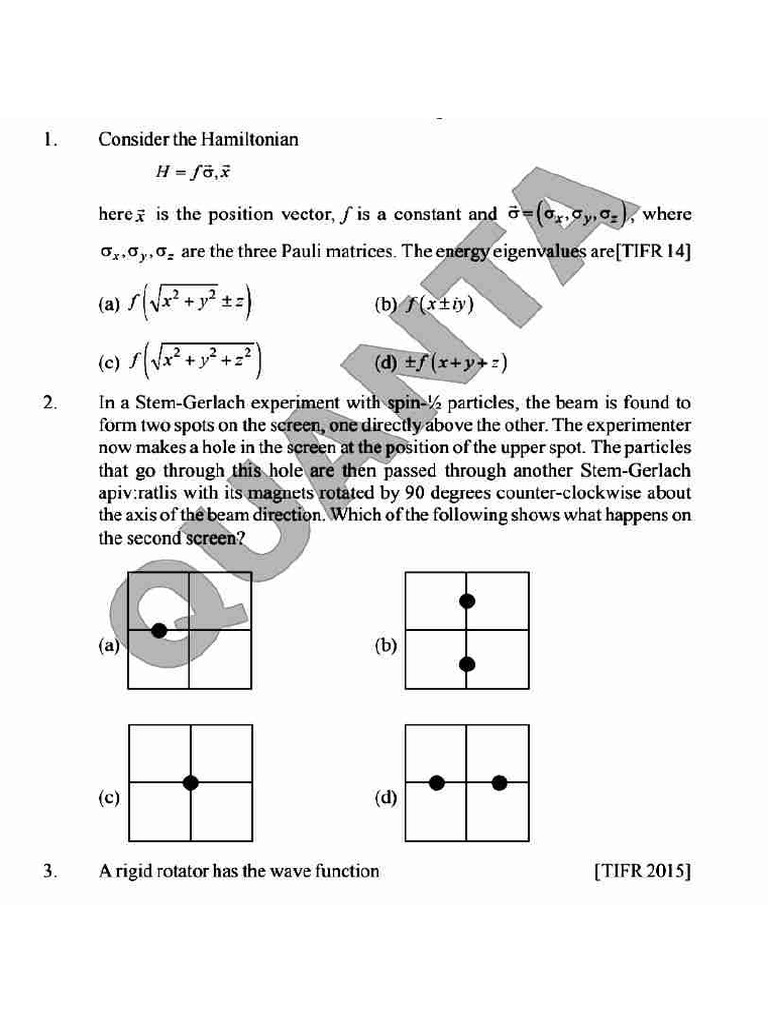 Quantum Turorial QM 4 | PDF