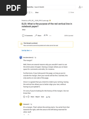 ELI5_ What is the purpose of the red vertical line in notebook paper_ _ explainlikeimfive
