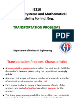 IE210 Int. To Systems and Mathematical Modeling For Ind. Eng