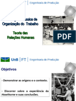 Abordagem Clássica de Organização do Trabalho TEORIA DE RELAÇÕES HUMANAS