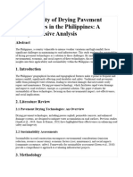 Sustainability of Drying Pavement Technologies in The Philippines