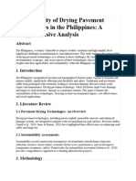 Sustainability of Drying Pavement Technologies in the Philippines