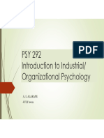 PSY 292 Employee Training Methods I