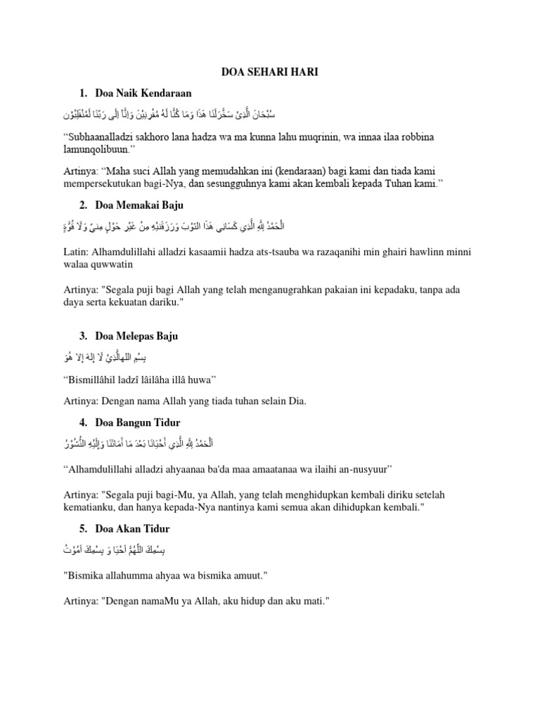 Doa Sehari-hari dalam Islam | PDF