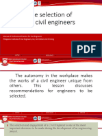 Lesson No. 4 the Selection of Civil Engineer