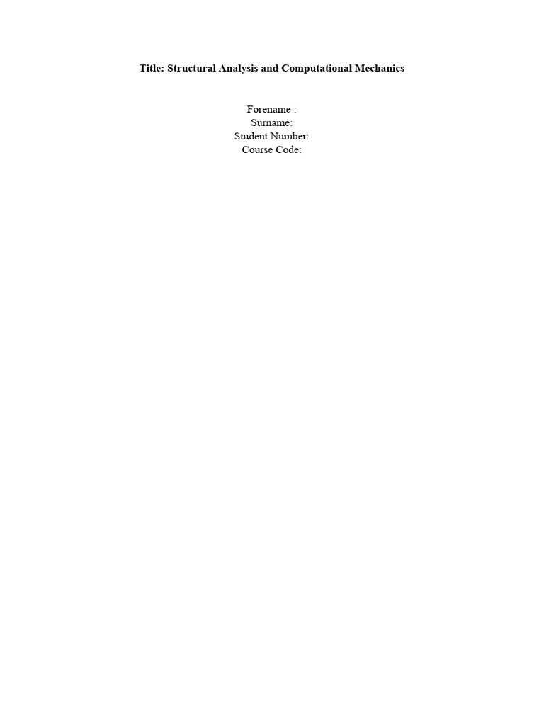 Structural Analysis and Computational Mechanics 2 1 1 | PDF ...