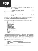 Bookeeping Services Agreement Template