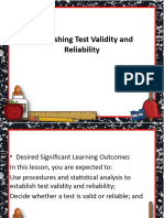 Establishing Test Validity and Reliability