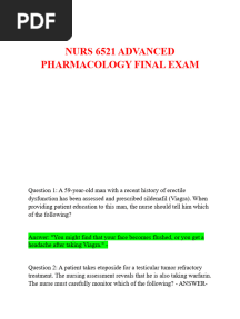 Nurs 6521 Advanced Pharmacology Final Exam