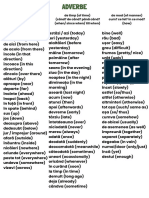Listă de Adverbe Worksheet + English PDF