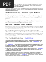 Homework Agenda Worksheet