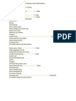 Content of Items in The Basket and Their Prices