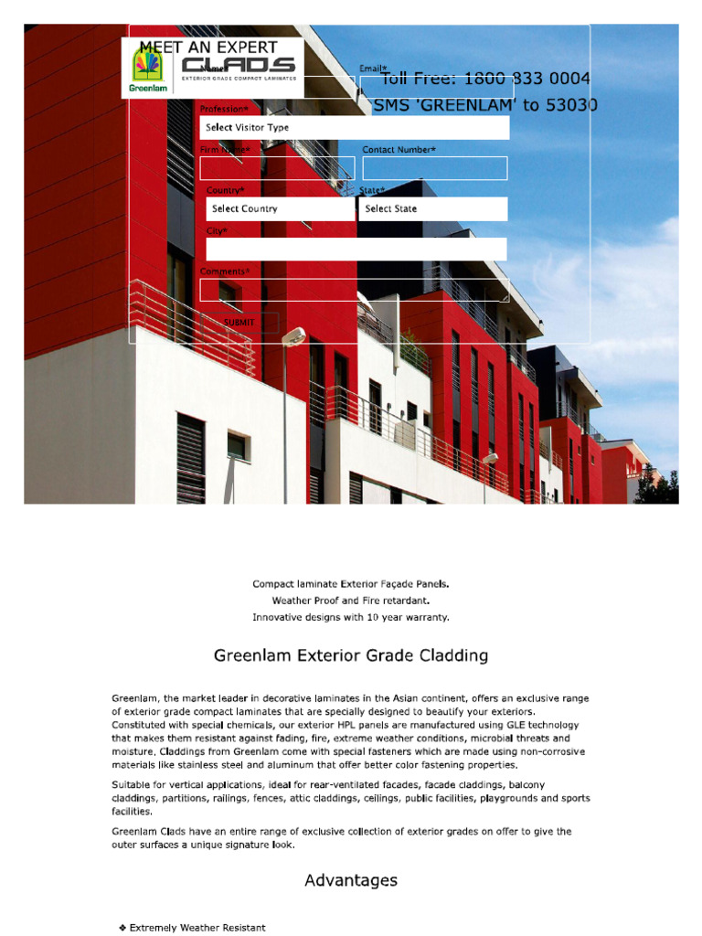 Greenlam Exterior Grade Compact Laminates Catalogue Pdf