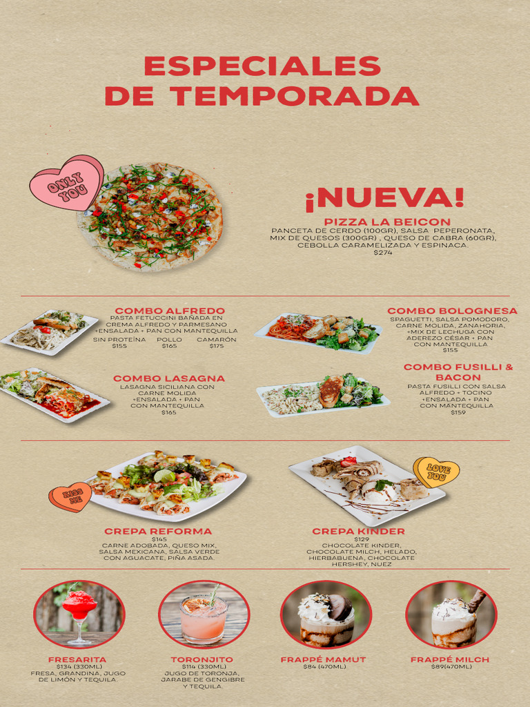 MenuÌ CuliacaÌ N | PDF | Tocino | Pizza
