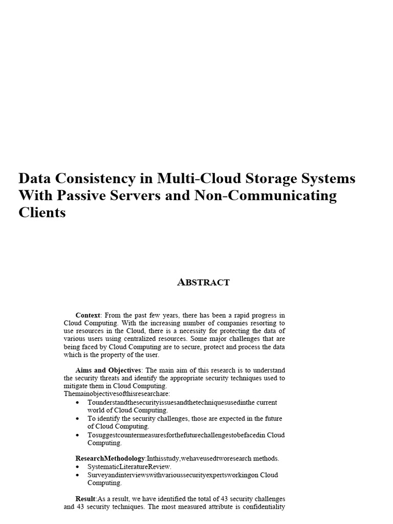 Data Security Challenges in Cloud Computing | PDF | Cloud Computing ...