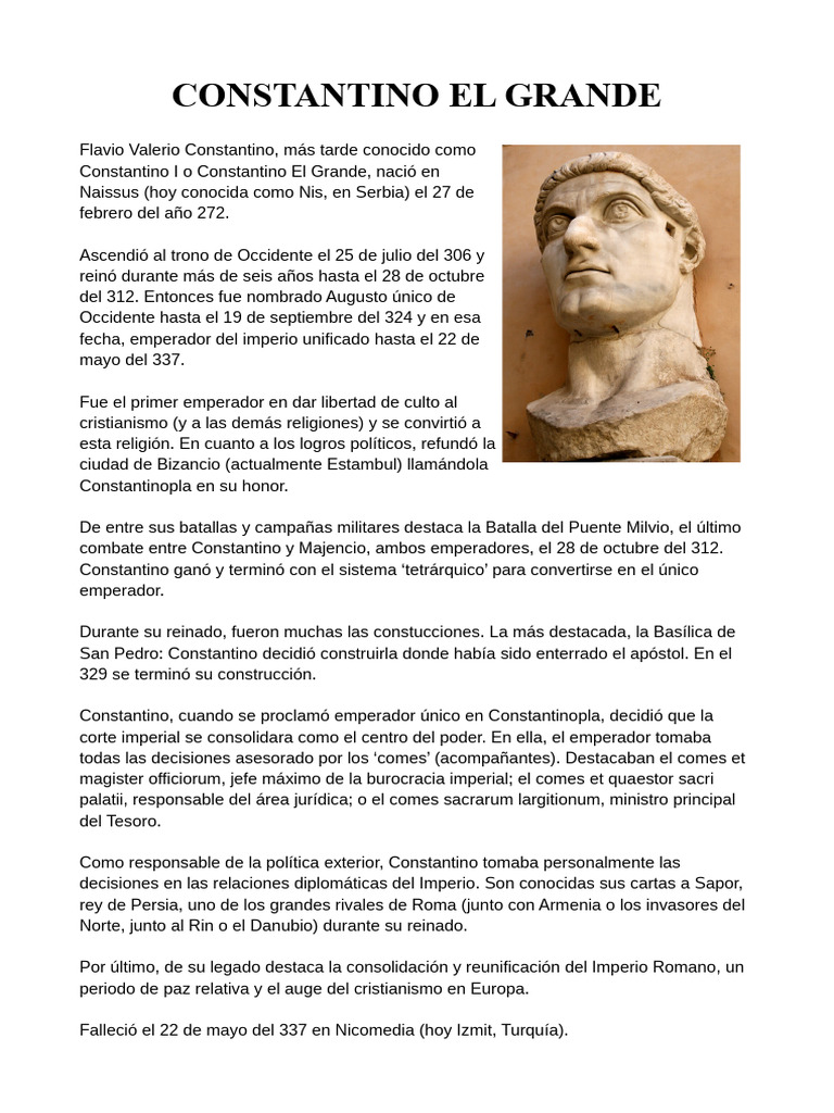 Origen de Constantino El Grande | PDF | Historia
