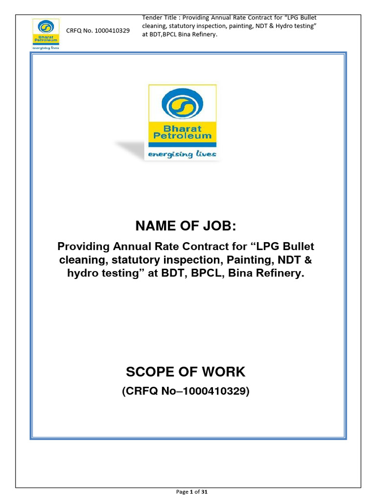 LPG Bullet Inspection and Testing Contract | PDF | Nondestructive ...