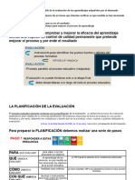 La Planificación de La Evaluación