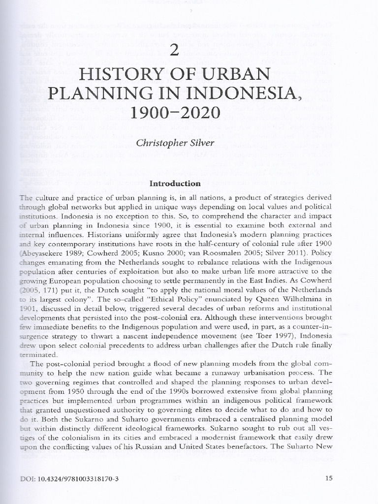 07 01 History of Urban Planning in Indonesia - Silver (2022) | PDF