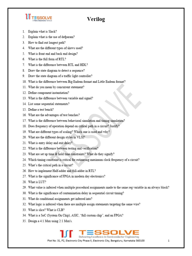 Verilog - Q&A | PDF | Field Programmable Gate Array | Hardware ... image.