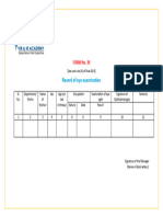 Form No. 39 Record of Eye Examination