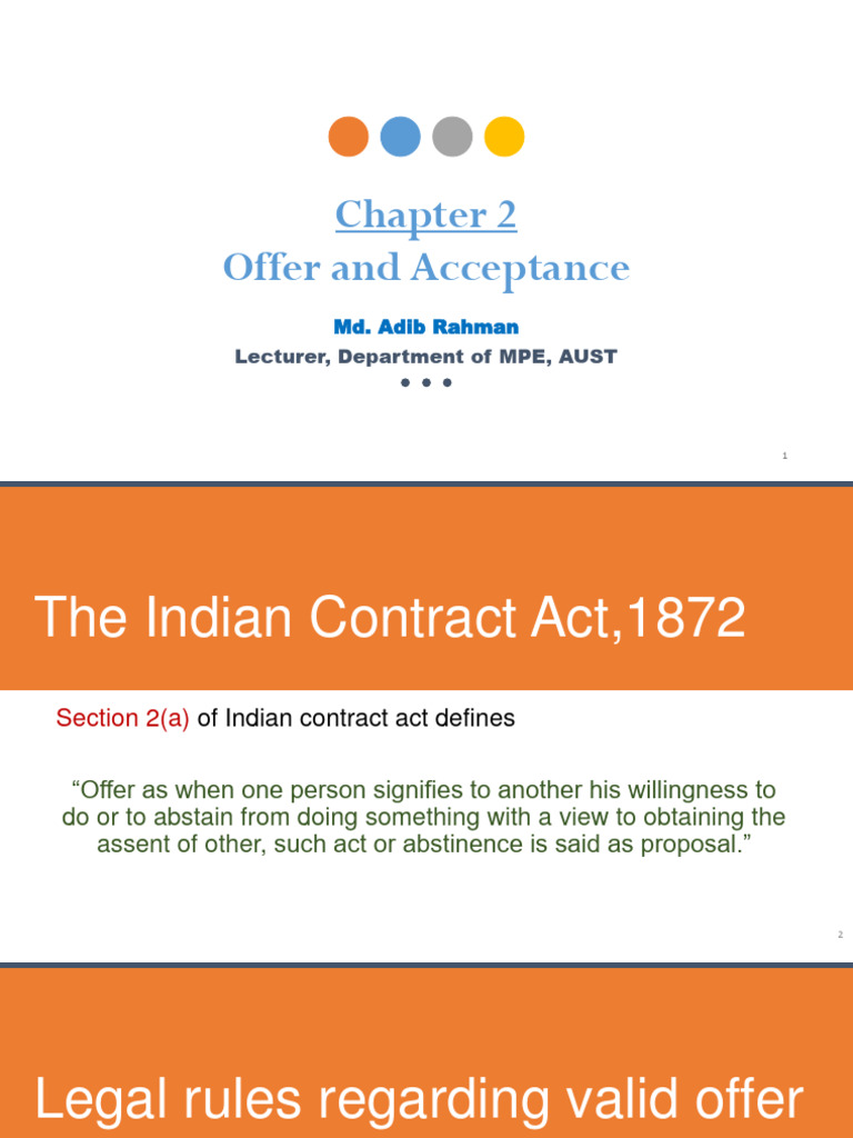 03 Chapter - 2 - Offer and Acceptance | PDF | Offer And Acceptance ...