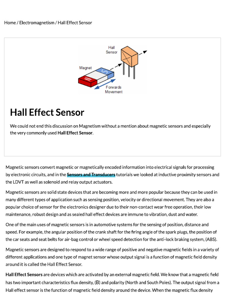 Hall Effect Sensor | PDF