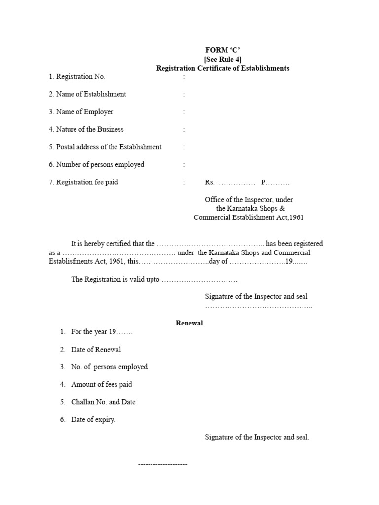 Form C Registration Certificate Guide | PDF