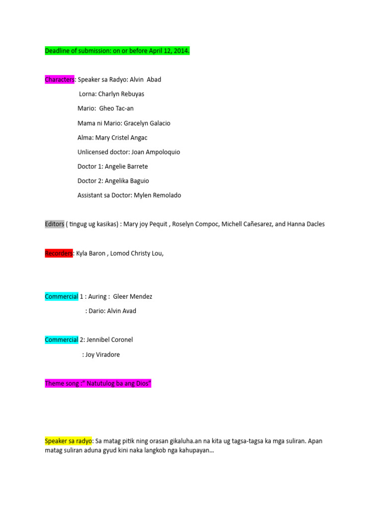 Drama Script | PDF