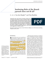 Corporate Governance - 2005 - Van Den Berghe - The Monitoring Role of The Board One Approach Does Not Fit All