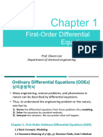 First-Order Differential Equations: Prof. Giwon Lee Department of Chemical Engineering