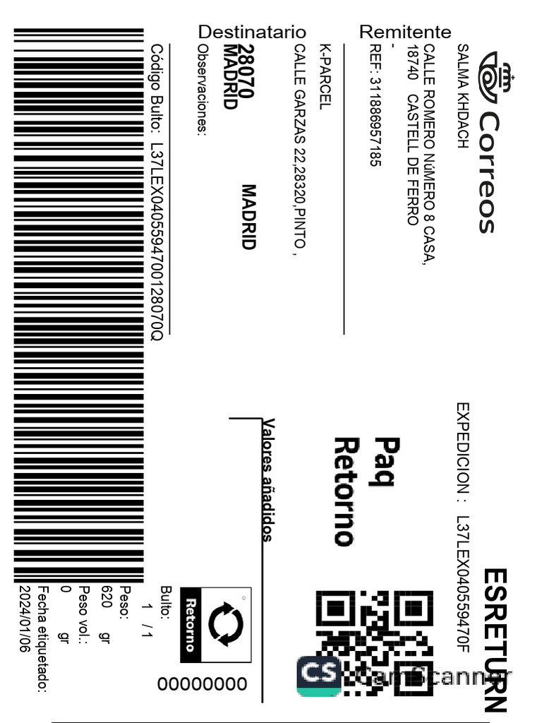 Returnlabel 311886957185 | PDF