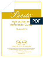 Baby Lock Presto BLMPR Sewing Machine Instruction Manual