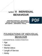   INDIVIDUAL BEHAVIOUR