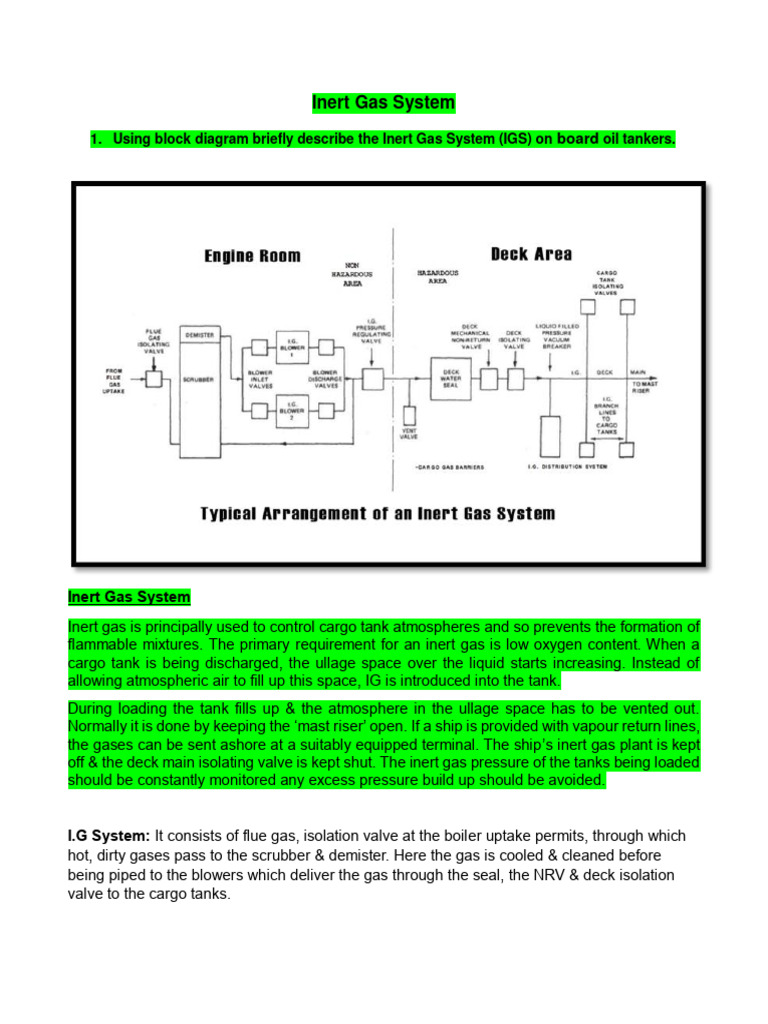 1.6 Inert Gas System | PDF | Oil Tanker | Valve