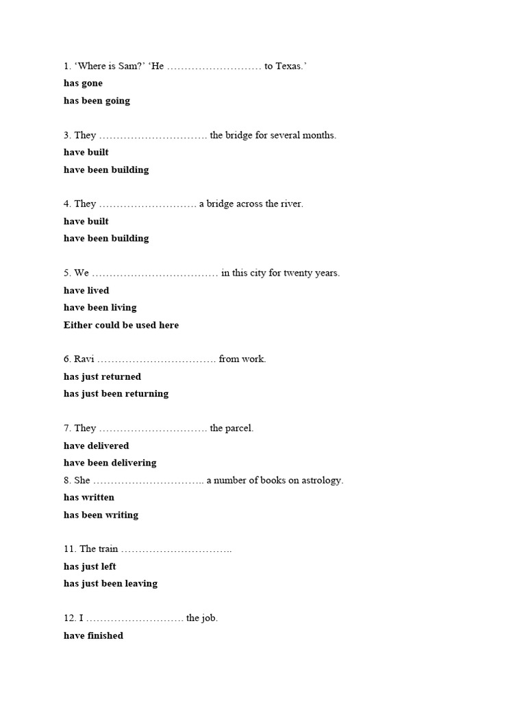 English Verb Tenses Practice Exercises | PDF | Language Arts ...