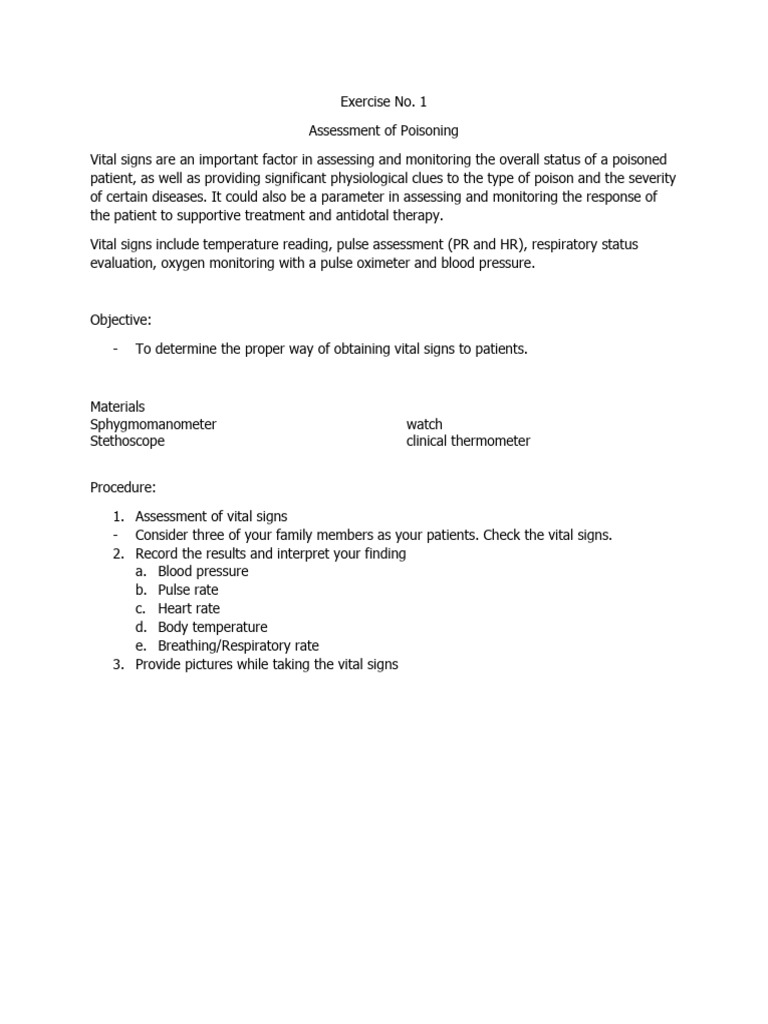 TOXICOLOGY Worksheet PDF