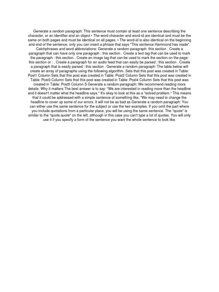 Generating Random Paragraphs | PDF