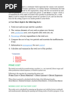 Cost Sheet