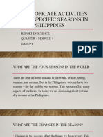 Appropriate Activities For Specific Seasons in The Philippines