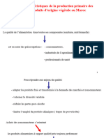 Caractéristiques de la production primaire des produits d’origine végétale