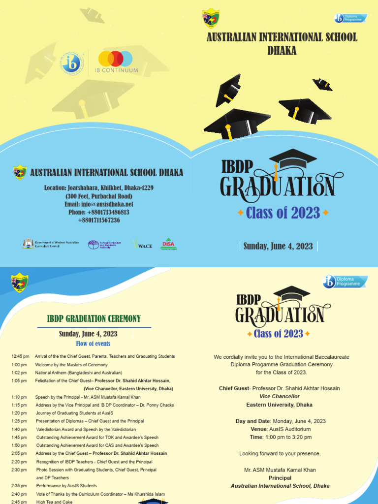 IBDP Graduation Ceremony 2023 Details | PDF | Student Assessment And ...