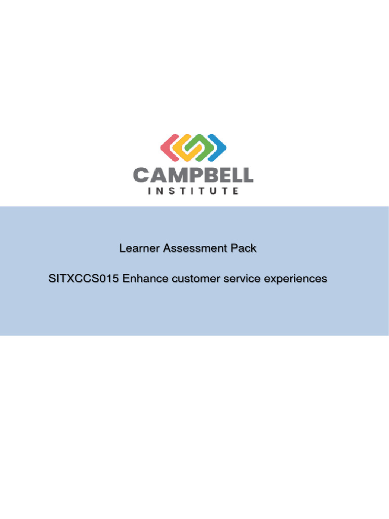 SITXCCS015-Learner Assessment Pack-V2.1 | PDF | Learning | Communication