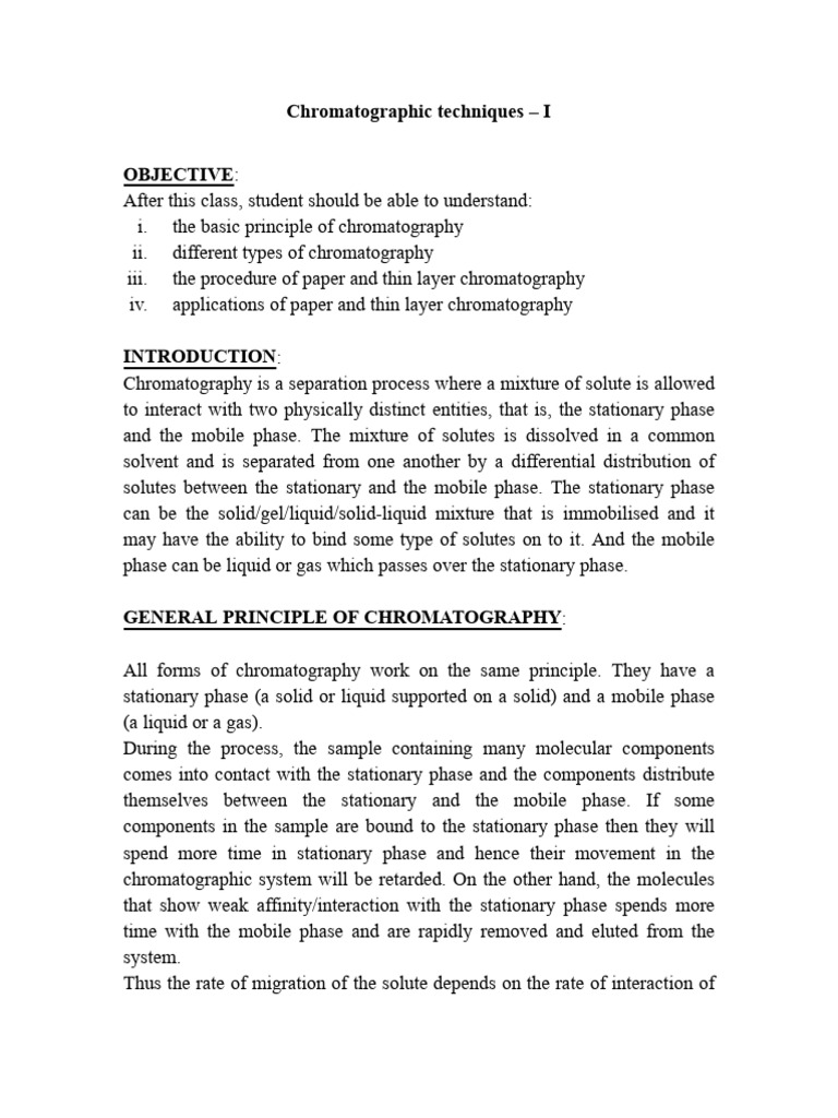 Chromatographic Techniques 1200328060603035050 | PDF | Chromatography ...