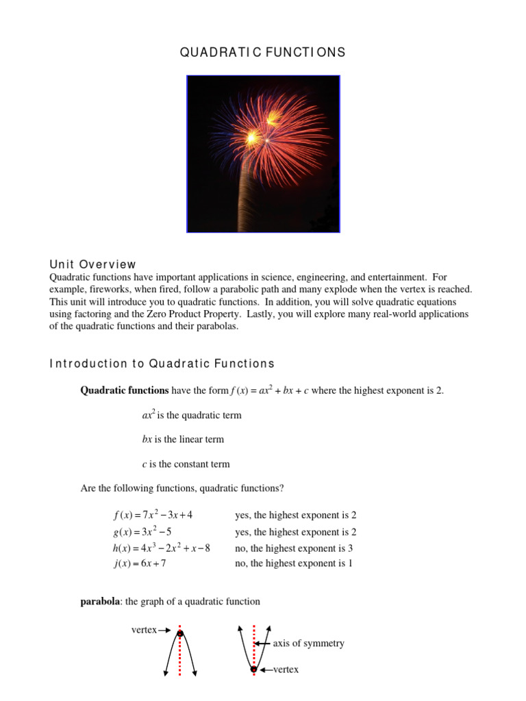 MATHALGIIBU12Quadratic Functions | PDF | Quadratic Equation | Function ...