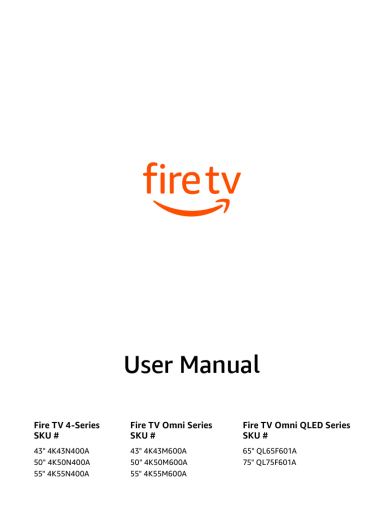 Fire TV Omni & 4-Series User Manual | PDF | Hdmi | Cable Television