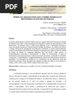 Perfil do adolescente em conflito com a lei que cumpre internação provisória