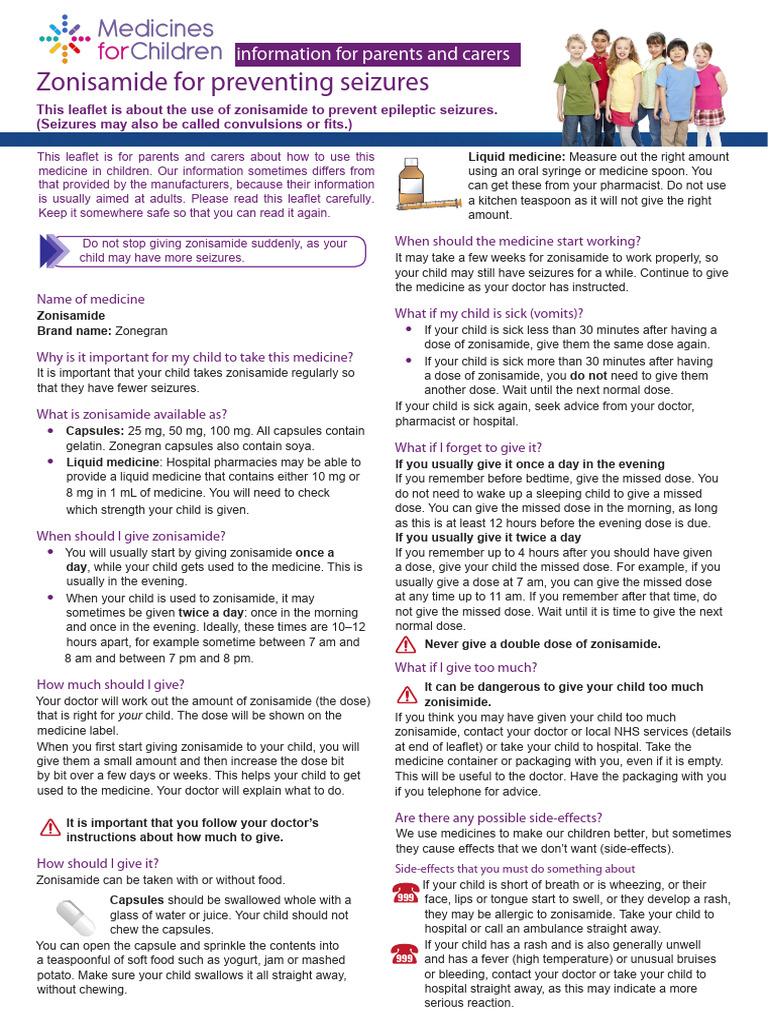 Zonisamide For Preventing Seizures 2 | PDF | Epilepsy | National Health ...