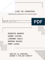 Análise de Conteúdo - Dezwith, Hanry, Lorenna, Norton e Tony